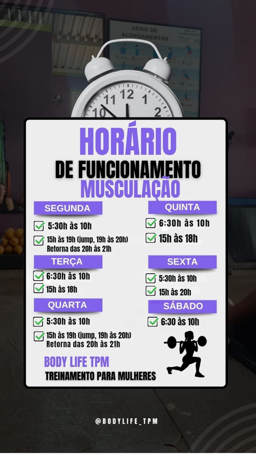 Horários de funcionamento